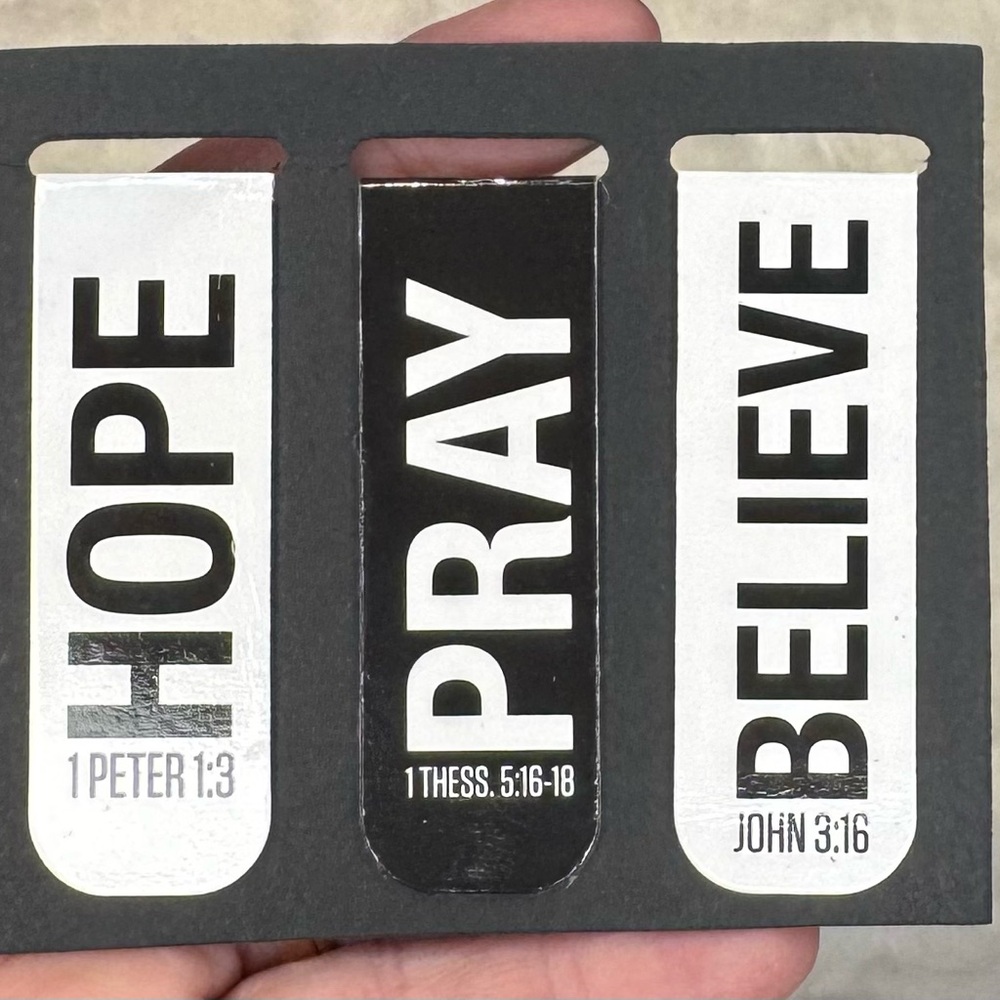 Magnetic Bookmarks Set of 3 - inspirational - Hope, Pray, Believe